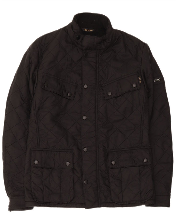 Barbour Mens Quilted Jacket UK 36 Small Black Polyester