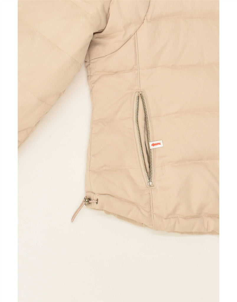 CALVIN KLEIN Womens Crop Padded Jacket UK 6 XS Beige Polyester Vintage Calvin Klein and Second-Hand Calvin Klein from Messina Hembry 