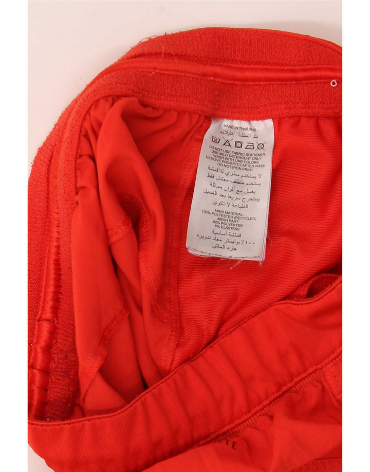 Adidas Mens Climalite Sport Shorts Small Red Colourblock Polyester