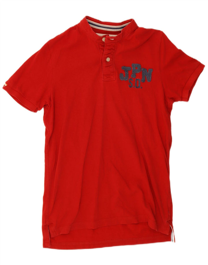 Superdry Mens Graphic Polo Shirt Large Red Cotton