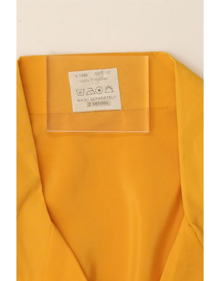 CLASSIC Womens Long Sleeve Shirt Dress US 12 Large Yellow Polyester Vintage CLASSIC and Second-Hand CLASSIC from Messina Hembry 