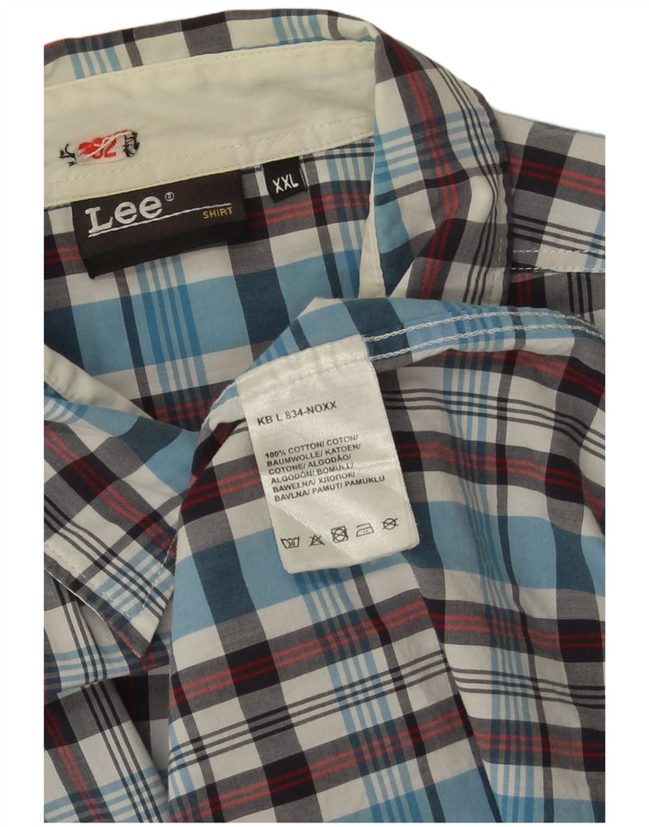 Lee Mens Shirt 2XL Blue Check Cotton