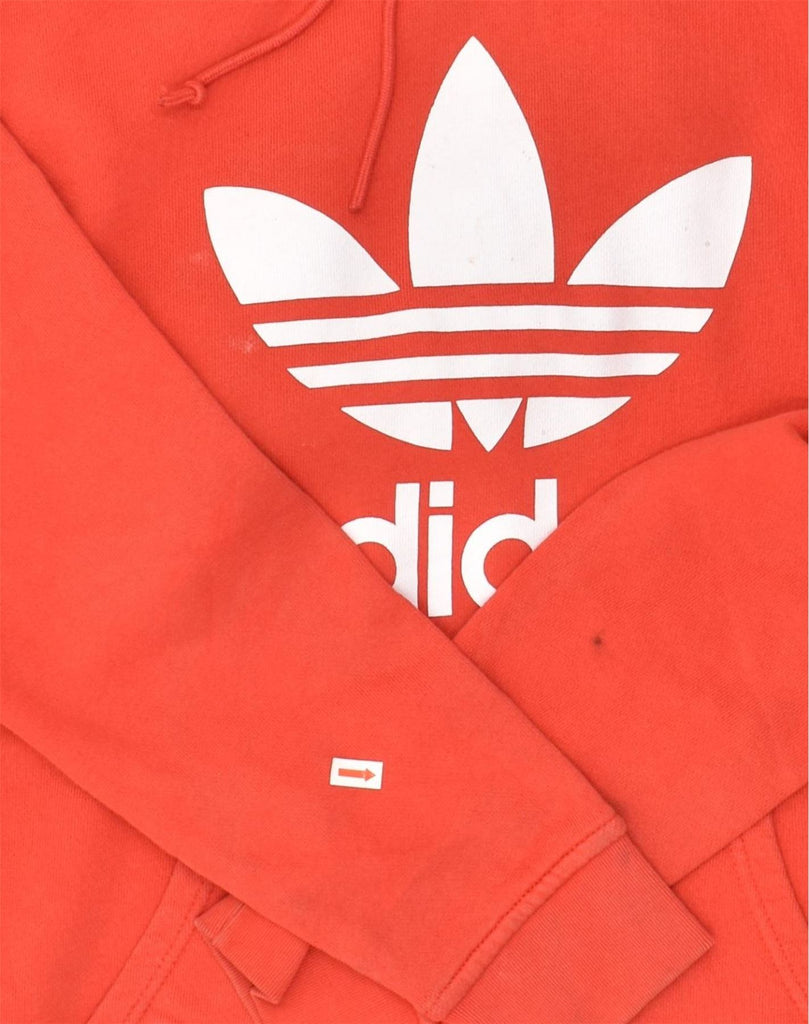 ADIDAS Womens Graphic Hoodie Jumper UK 10 Small Red Cotton | Vintage Adidas | Thrift | Second-Hand Adidas | Used Clothing | Messina Hembry 