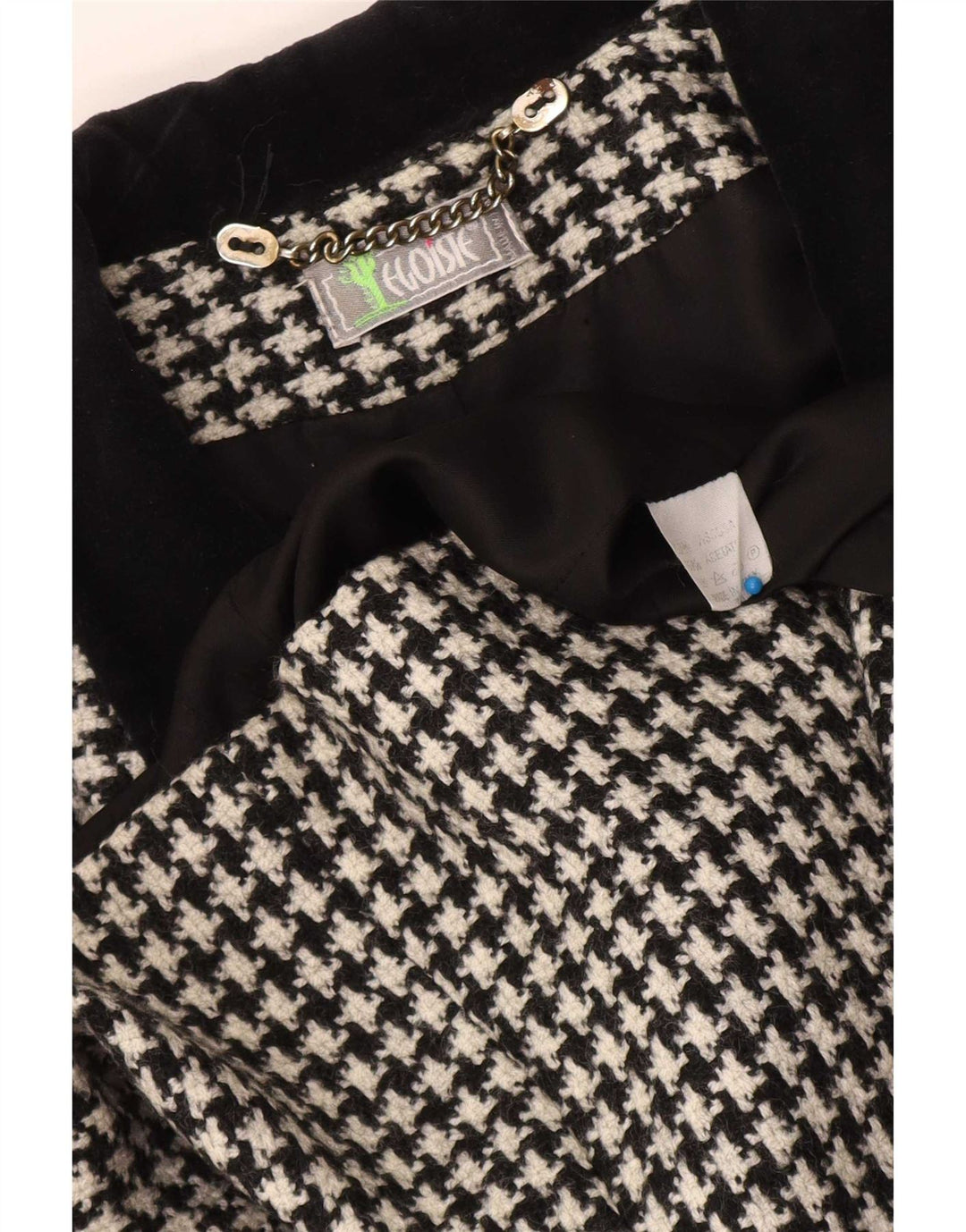 Egoiste Womens Blazer Jacket UK 14 Medium Black Houndstooth Classic