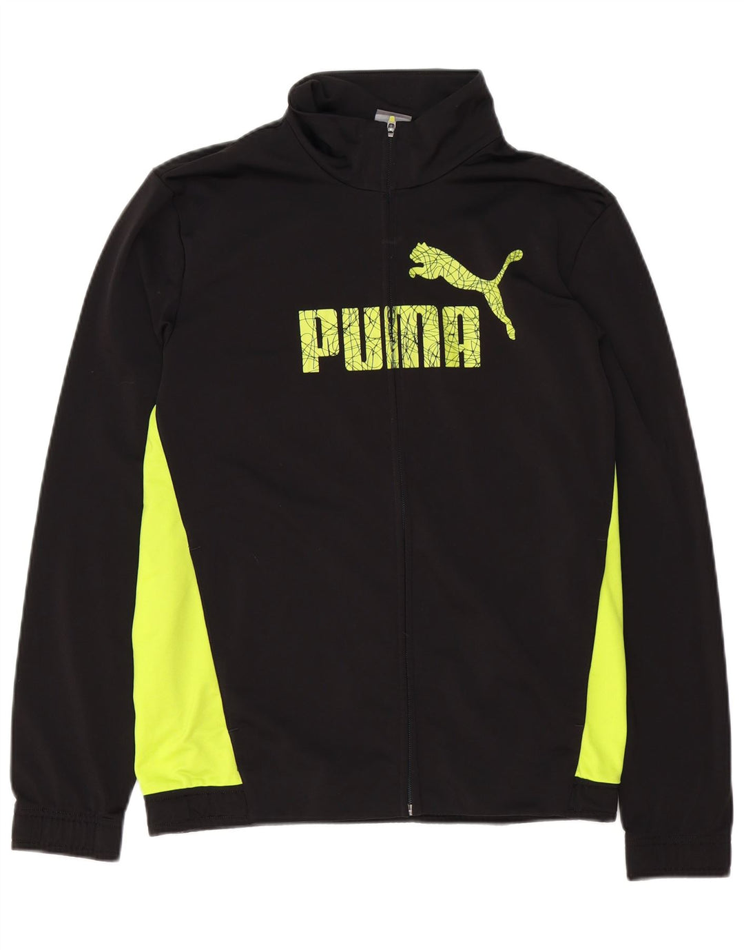 Puma Mens Graphic Tracksuit Top Jacket Small Black Colourblock Polyester