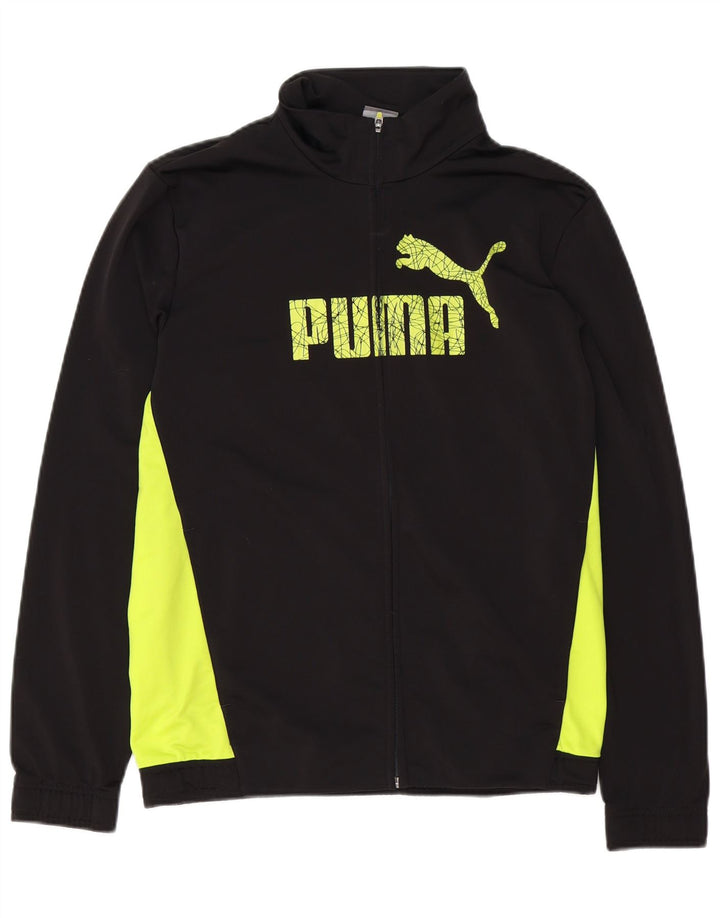 Puma Mens Graphic Tracksuit Top Jacket Small Black Colourblock Polyester