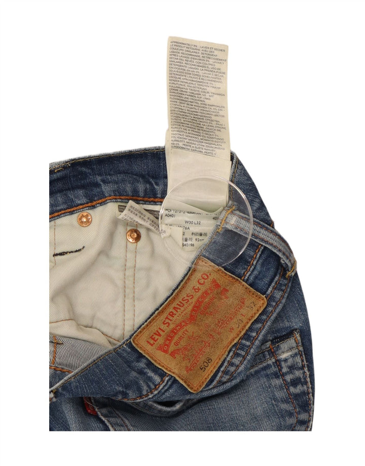 Levi's Womens 508 Regular Fit Tapered Jeans W30 L25 Blue Cotton