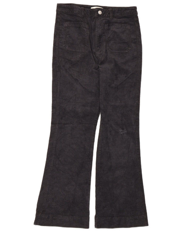 Marks & Spencer Womens Corduroy Trousers UK 12 Medium W30 L30 Navy Blue