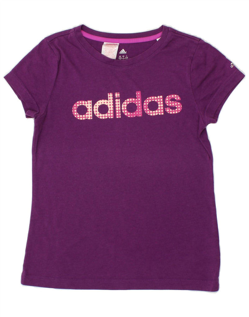 ADIDAS Girls Graphic T-Shirt Top 13-14 Years Purple Cotton | Vintage Adidas | Thrift | Second-Hand Adidas | Used Clothing | Messina Hembry 