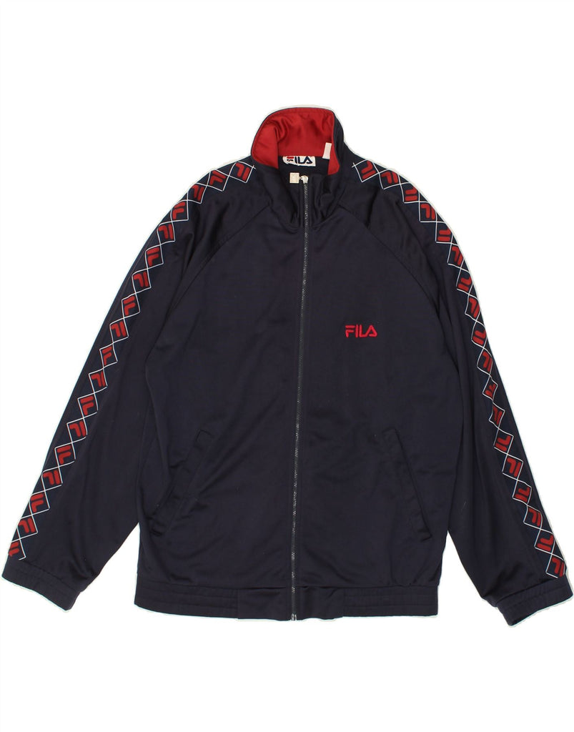 FILA Mens Tracksuit Top Jacket Small Navy Blue Polyester | Vintage Fila | Thrift | Second-Hand Fila | Used Clothing | Messina Hembry 