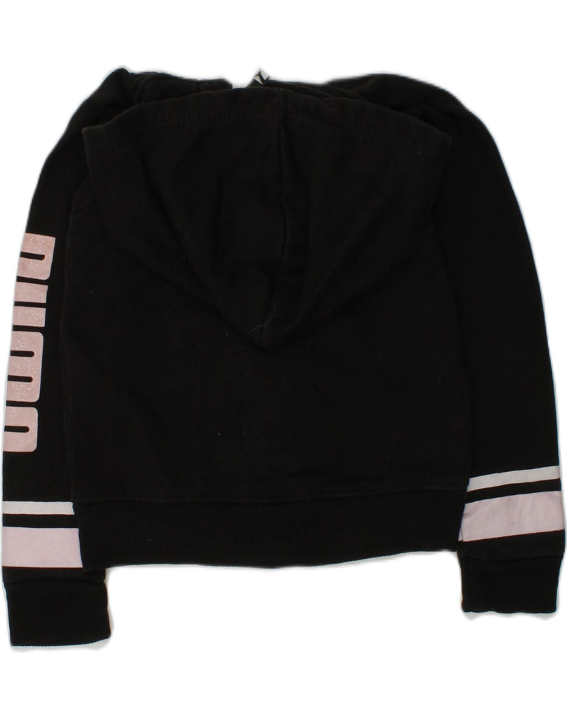 PUMA Girls Graphic Zip Hoodie Sweater 3-4 Years Black Cotton | Vintage Puma | Thrift | Second-Hand Puma | Used Clothing | Messina Hembry 