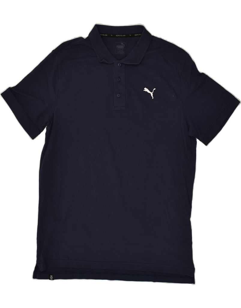 PUMA Mens Polo Shirt Large Navy Blue | Vintage Puma | Thrift | Second-Hand Puma | Used Clothing | Messina Hembry 