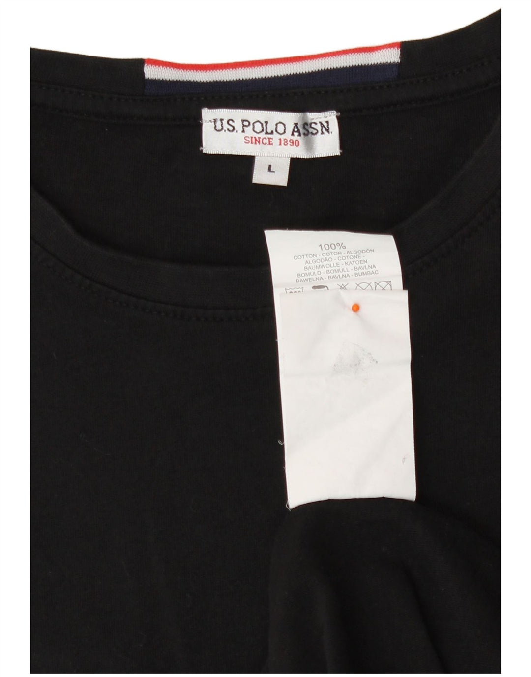 U.S. Polo Assn. Mens Top Long Sleeve Large Black Cotton