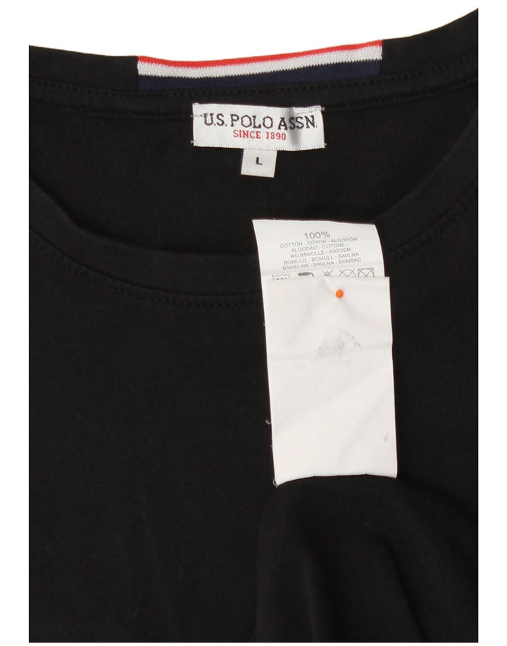 U.S. Polo Assn. Mens Top Long Sleeve Large Black Cotton