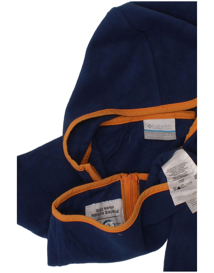 COLUMBIA Baby Boys Hooded Fleece Jacket 3-6 Months Navy Blue Colourblock