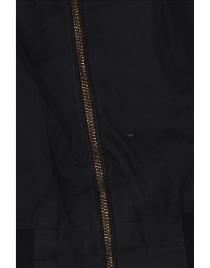 Jack & Jones Mens Bomber Jacket UK 38 Medium Navy Blue Polyester