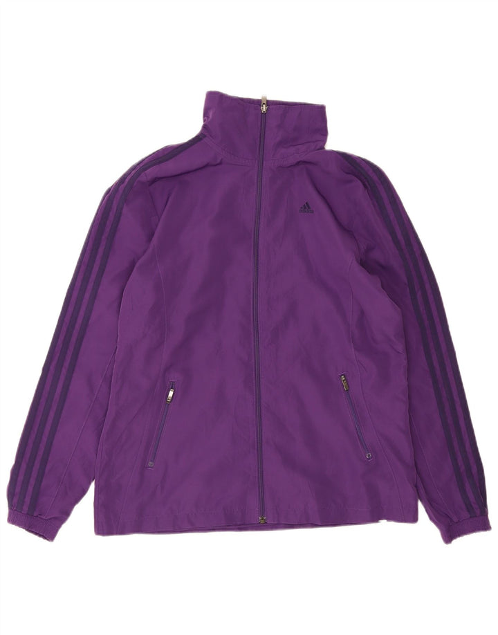 Adidas Womens Climalite Tracksuit Top Jacket UK 12 Medium  Purple Polyester