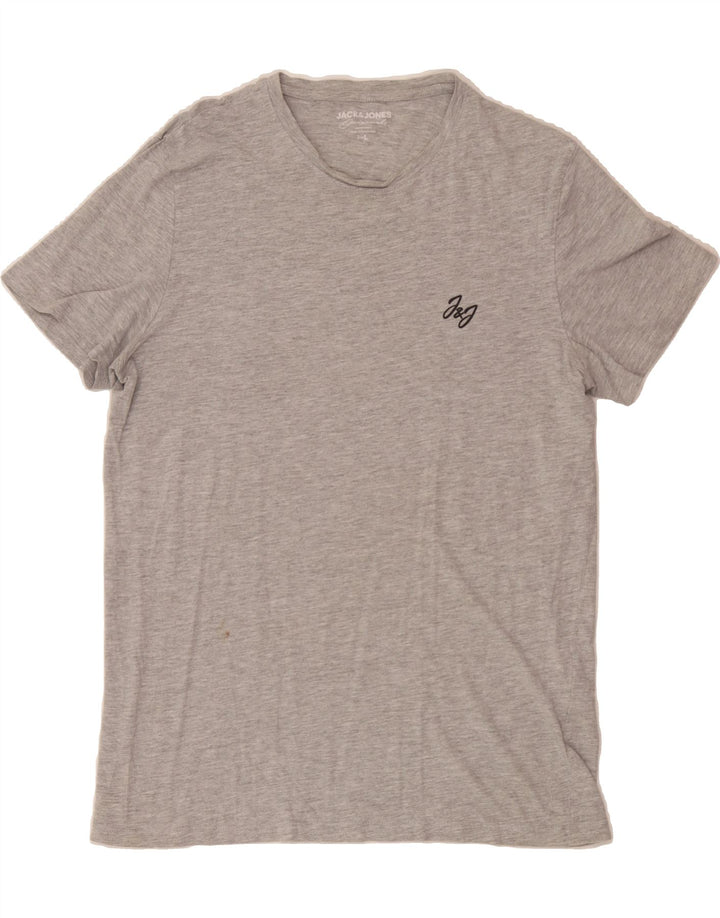 JACK & JONES Mens T-Shirt Top Large Grey Cotton Vintage Jack & Jones and Second-Hand Jack & Jones from Messina Hembry 