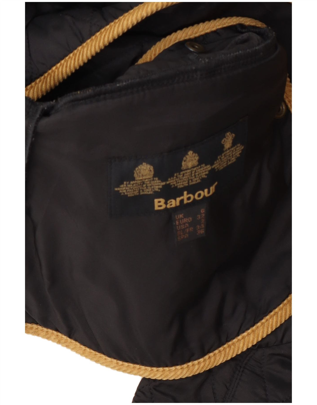 Barbour Womens Quilted Jacket UK 6 XS Grey Colourblock Polyamide