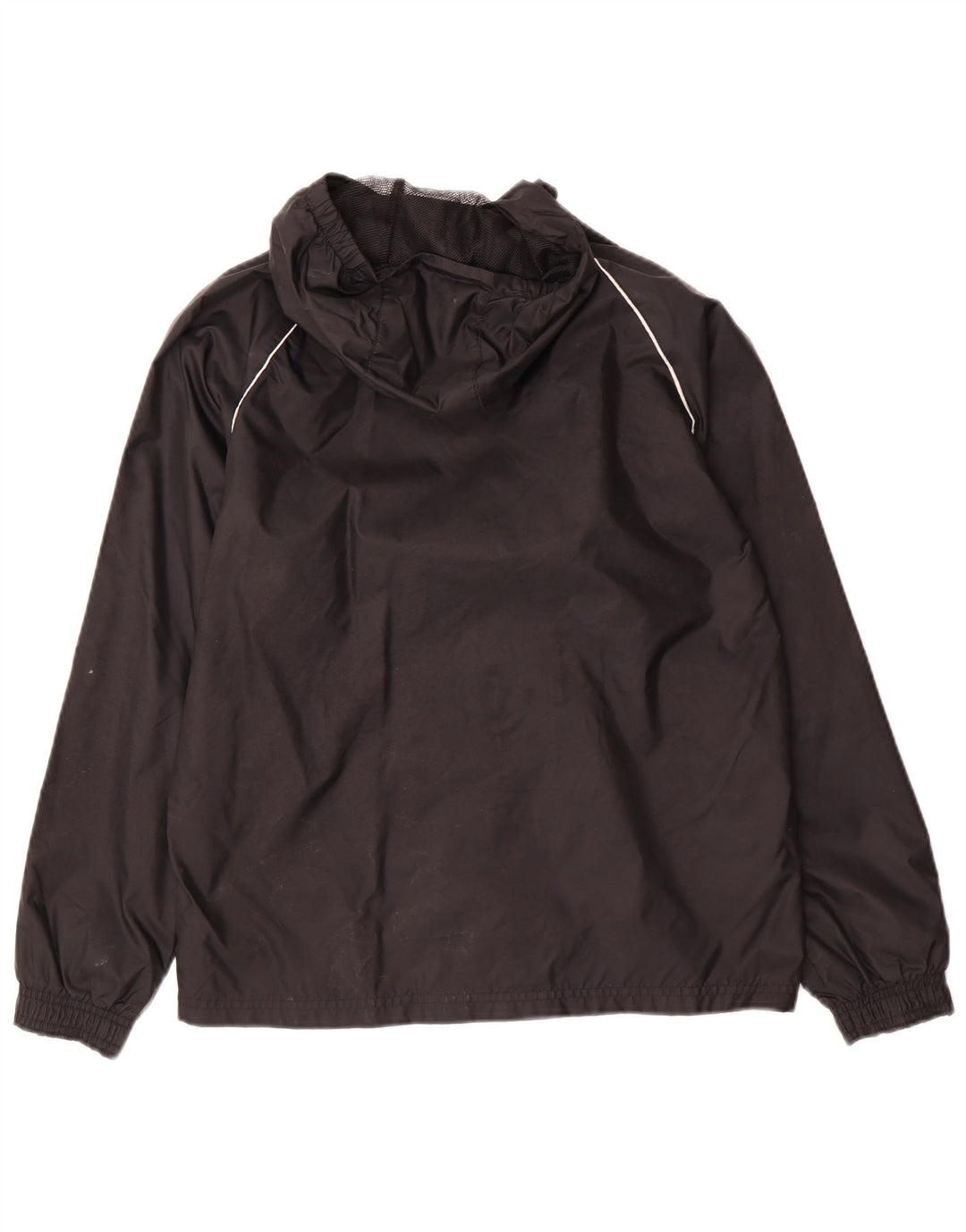 Adidas Boys Hooded Rain Jacket 11-12 Years Black Nylon