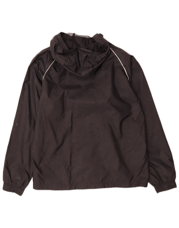 Adidas Boys Hooded Rain Jacket 11-12 Years Black Nylon