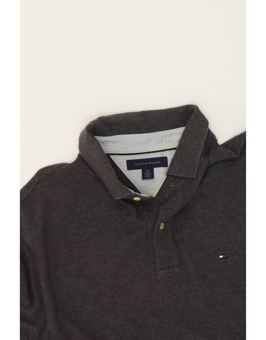 TOMMY HILFIGER Mens Polo Shirt Large Grey Vintage Tommy Hilfiger and Second-Hand Tommy Hilfiger from Messina Hembry 