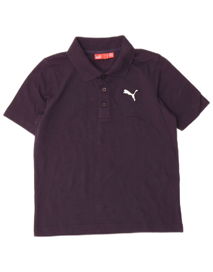 Puma Boys Polo Shirt 9-10 Years Navy Blue Cotton
