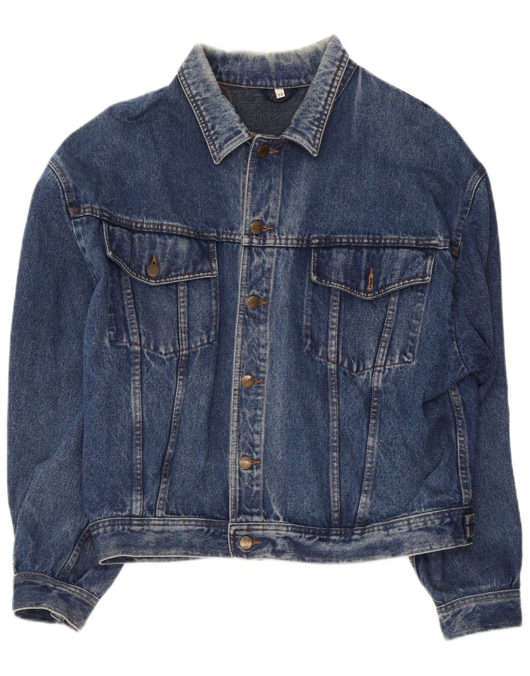 Vintage Mens Denim Jacket IT 52 XL Blue Cotton