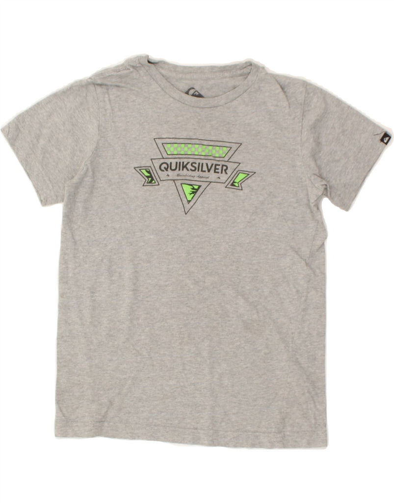 QUIKSILVER Boys Regular Fit Graphic T-Shirt Top 7-8 Years Grey Cotton | Vintage Quiksilver | Thrift | Second-Hand Quiksilver | Used Clothing | Messina Hembry 