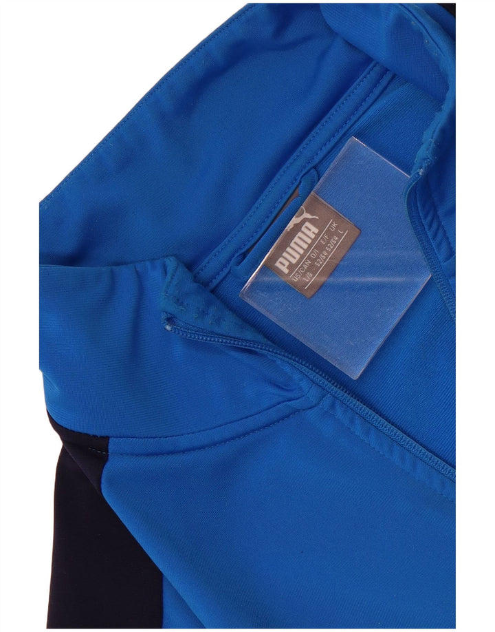 Puma Mens Tracksuit Top Jacket Large Blue Colourblock Polyester