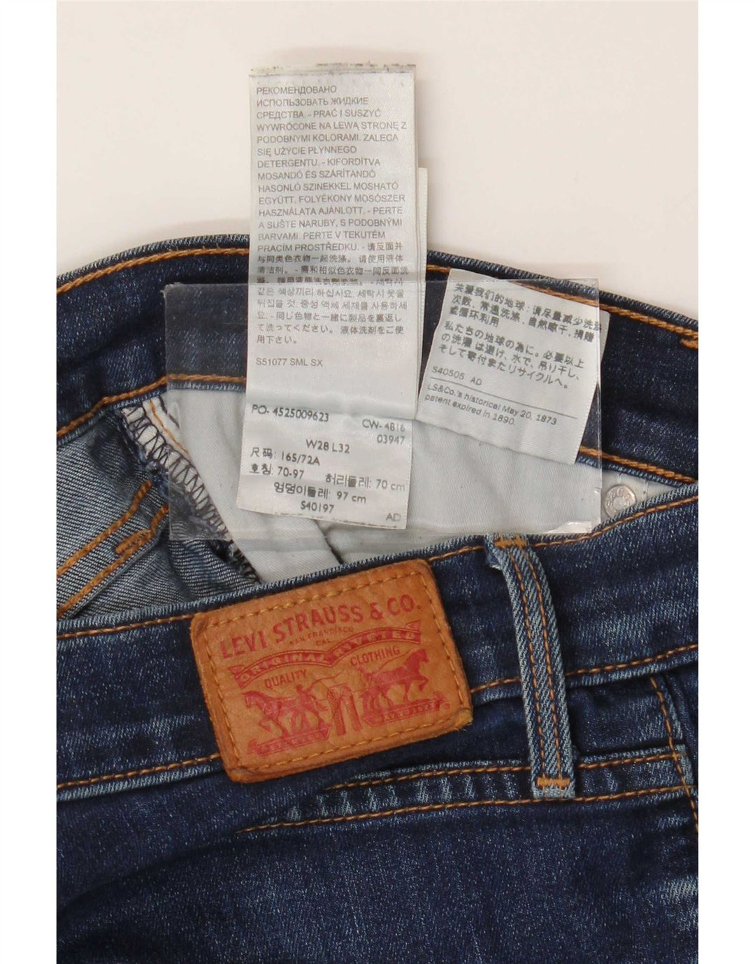 Levi's Womens 312 Shaping Slim Jeans W28 L32 Navy Blue Cotton