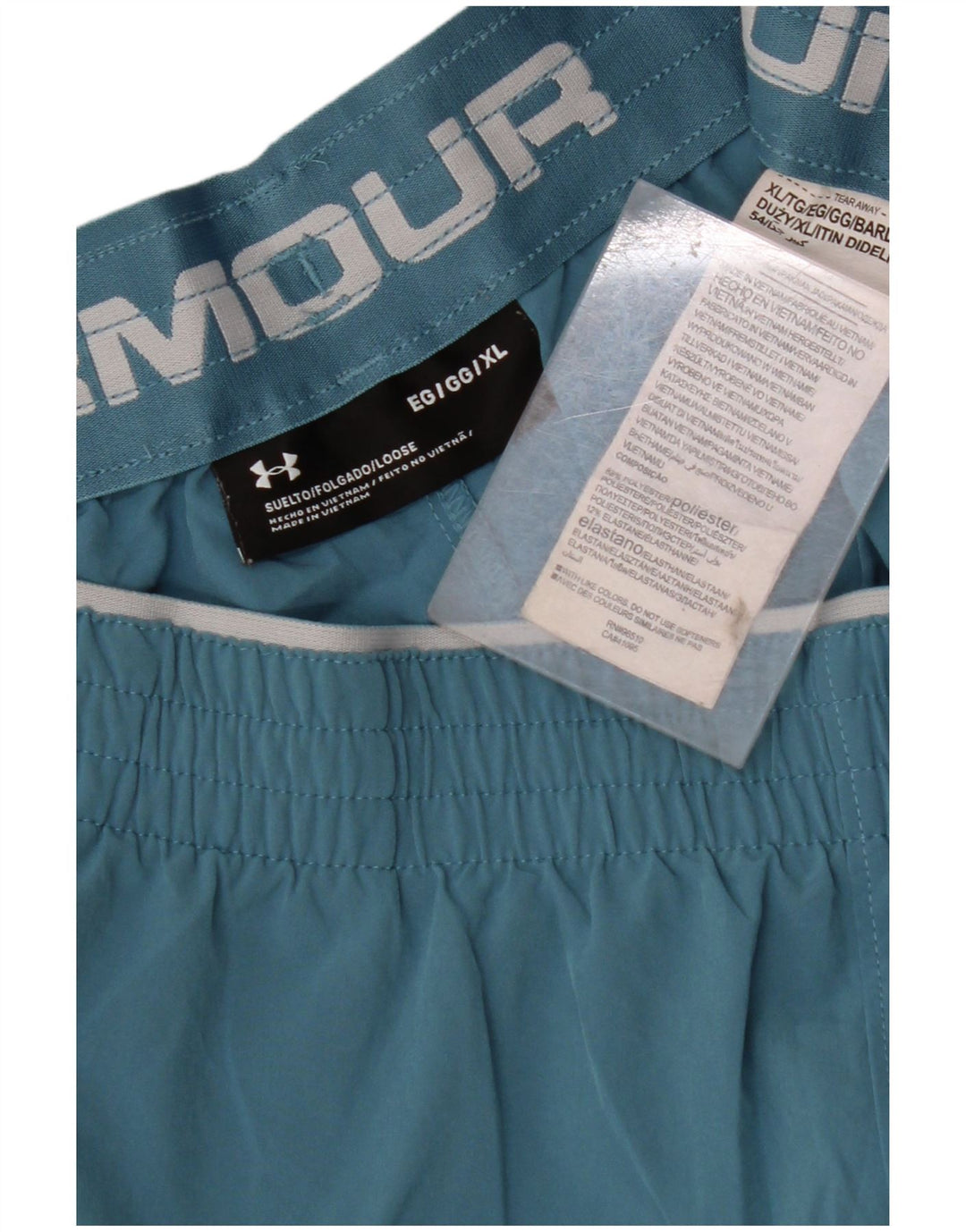 UNDER ARMOUR Mens Sport Shorts XL Blue Colourblock Polyester