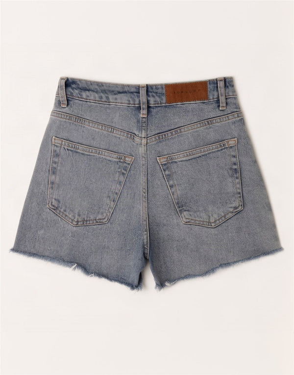 Topshop Womens Mom Denim Shorts UK 8 Small W25 Blue