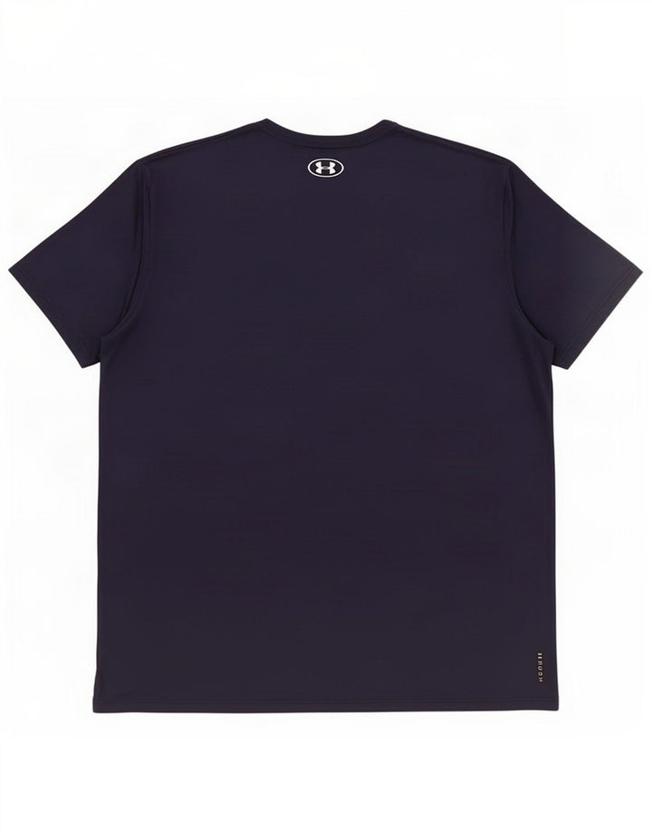 Under Armour Mens T-Shirt Top 2XL Navy Blue Polyester