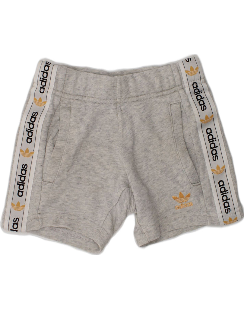 ADIDAS Boys Graphic Sport Shorts 3-4 Years Grey Cotton | Vintage Adidas | Thrift | Second-Hand Adidas | Used Clothing | Messina Hembry 