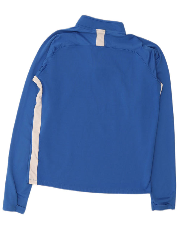Nike Mens Zip Neck Pullover Tracksuit Top Small Blue Colourblock Polyester