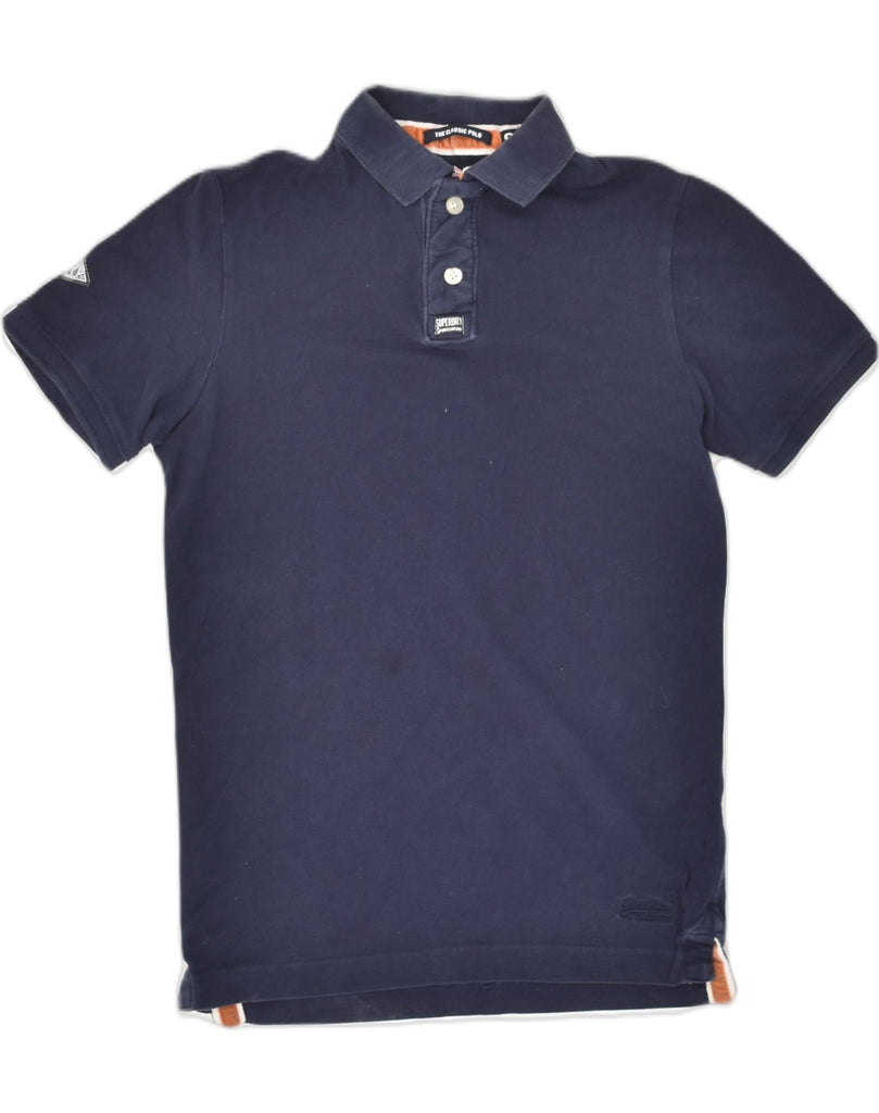 SUPERDRY Mens The Classic Polo Polo Shirt Small Navy Blue Cotton | Vintage Superdry | Thrift | Second-Hand Superdry | Used Clothing | Messina Hembry 