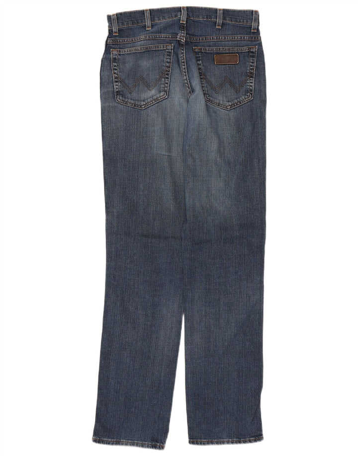 WRANGLER Mens Texas Stretch Straight Jeans W32 L36  Blue Cotton