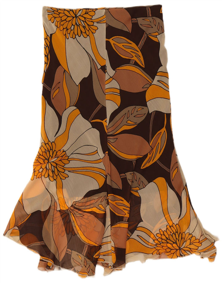 Vintage Womens Asymmetrical Skirt Large W30 Multicoloured Floral Polyester