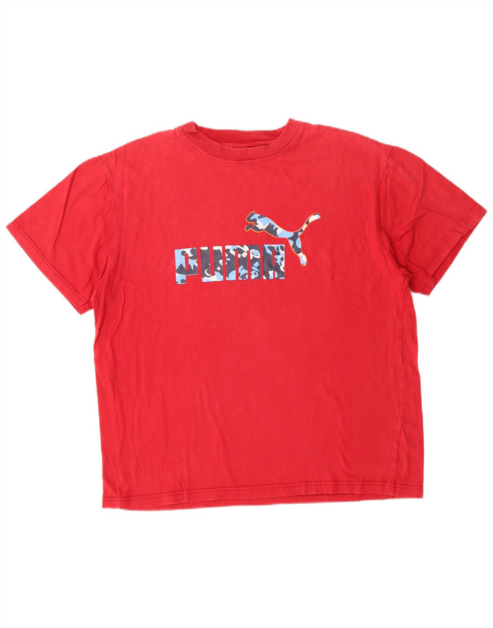Puma Mens Graphic T-Shirt Top Large Red Cotton