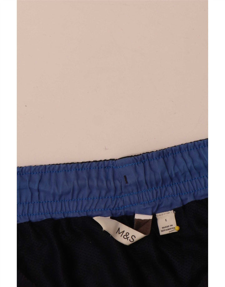 Marks & Spencer Mens Swimming Shorts Large Navy Blue Polyester
