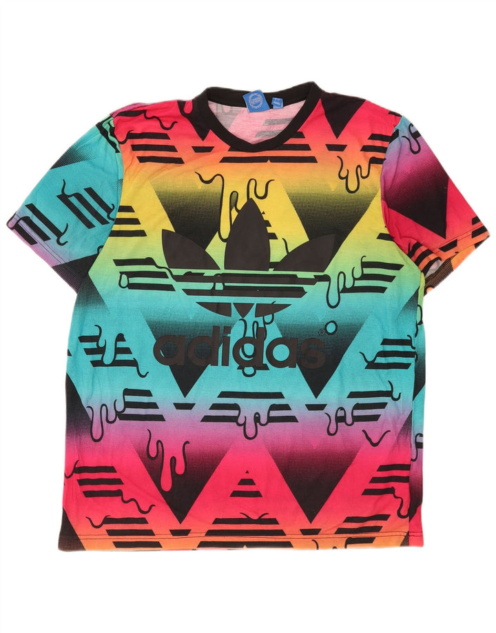 Adidas Mens Graphic T-Shirt Top Large Multicoloured Polyester
