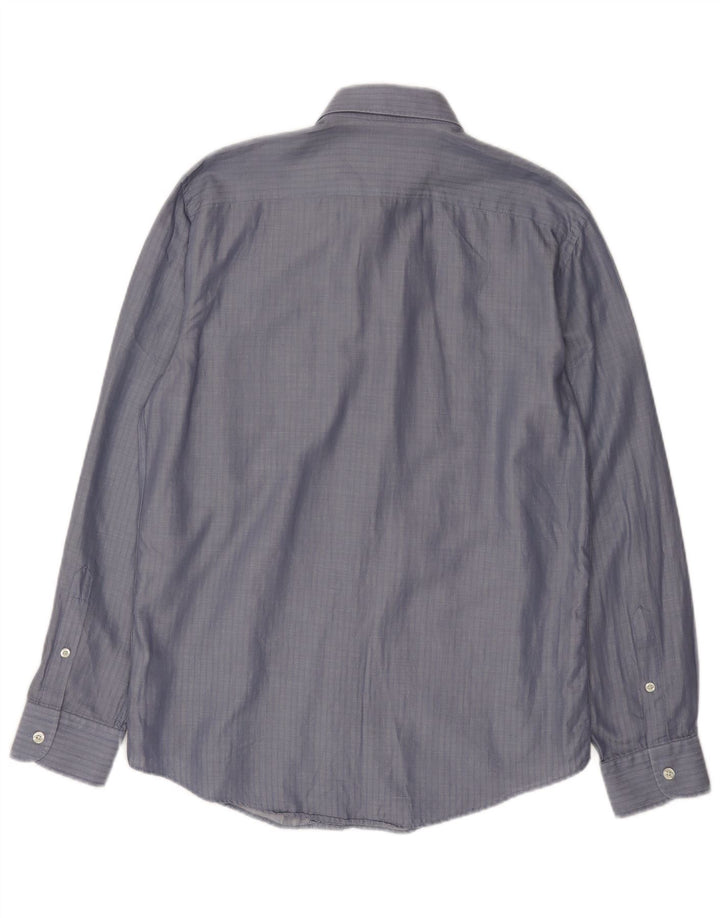 Armani Jeans Mens Shirt Large Blue Striped Cotton