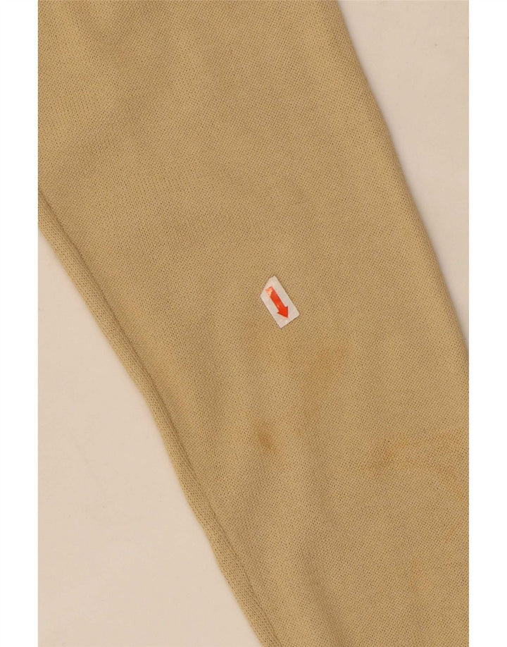 Les Copains Womens Longline Button Neck Jumper Sweater IT 44 Medium Beige