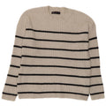 Marks & Spencer Womens Crew Neck Jumper Sweater UK 14 Medium Beige Striped