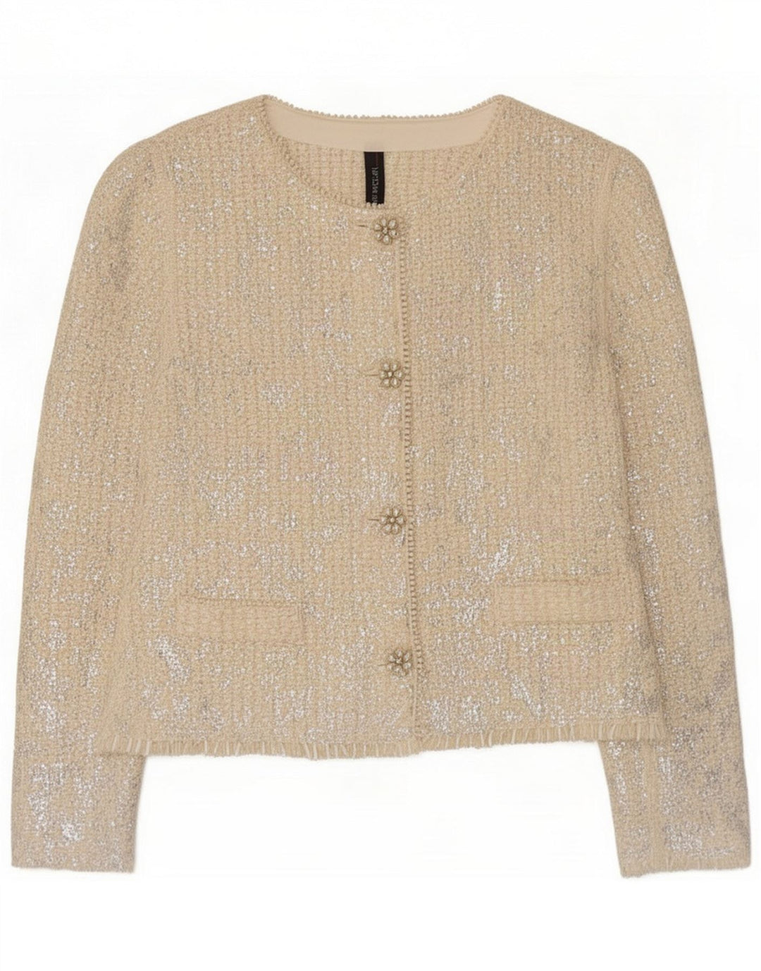 Marc Cain Womens 4 Button Blazer Jacket Size 6 XL White Acrylic