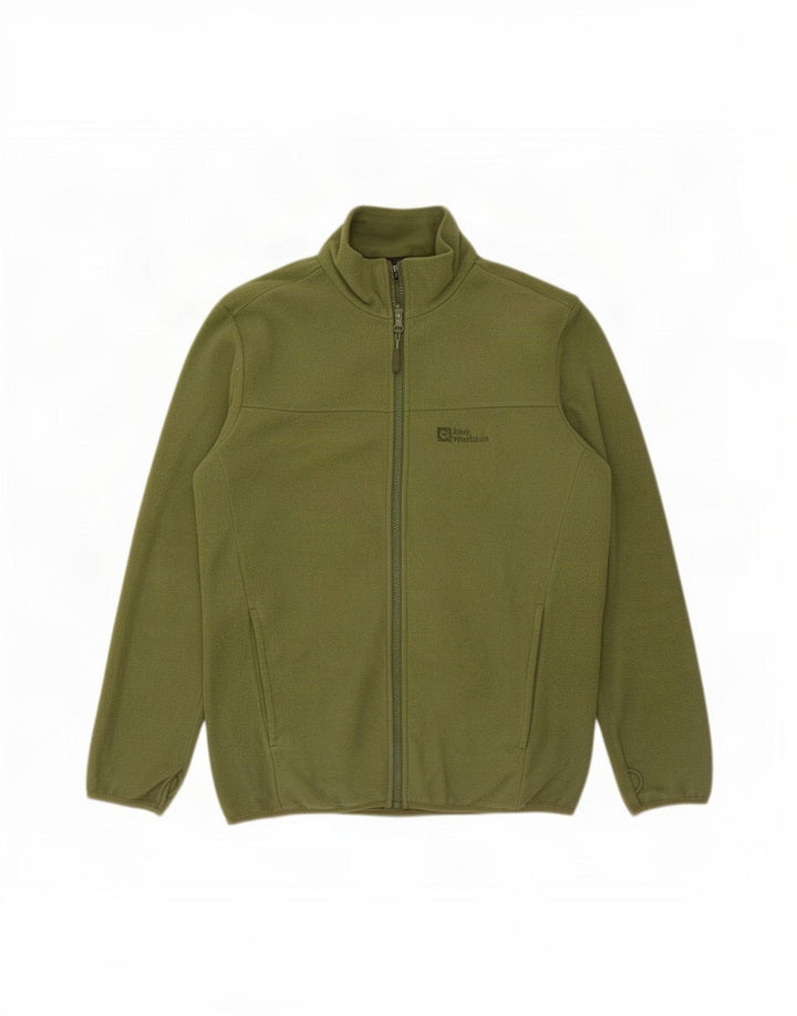 Jack Wolfskin Mens Liner Fleece Jacket UK 38 Medium Green Polyester