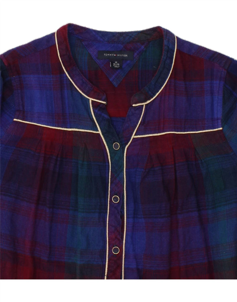 TOMMY HILFIGER Girls Shirt Blouse 8-9 Years Medium  Navy Blue Check Cotton Vintage Tommy Hilfiger and Second-Hand Tommy Hilfiger from Messina Hembry 