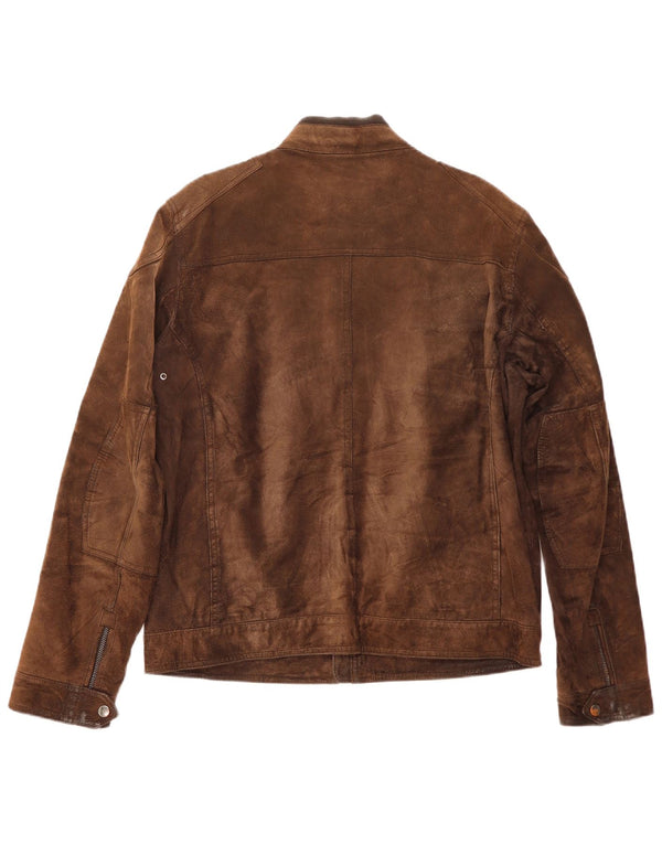 Conbipel Mens Suede Jacket IT 52 Large Brown Leather