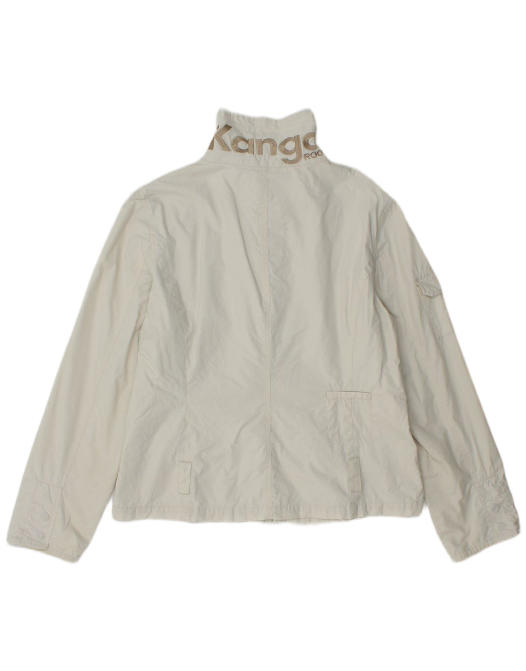 Kangaroos Womens Graphic Bomber Jacket UK 18 XL Off White Cotton